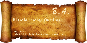 Bisztriczky Adrián névjegykártya