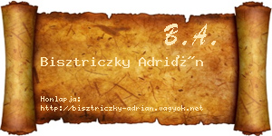 Bisztriczky Adrián névjegykártya