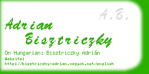 adrian bisztriczky business card
